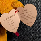 Ty Beanie Baby POOPSIE THE BEAR | 2001 Retired MWMT | Vintage Yellow Teddy Bear