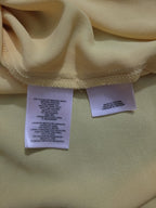 Nine West Petite XL PXL Yellow V-Neck Blouse Career Long Sleeve Pockets Popover