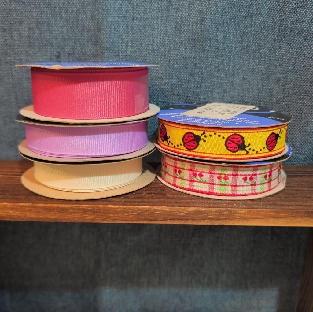 Offray Ribbon Lot 5 Ladybug Cherry Solid Spring Craft Destash