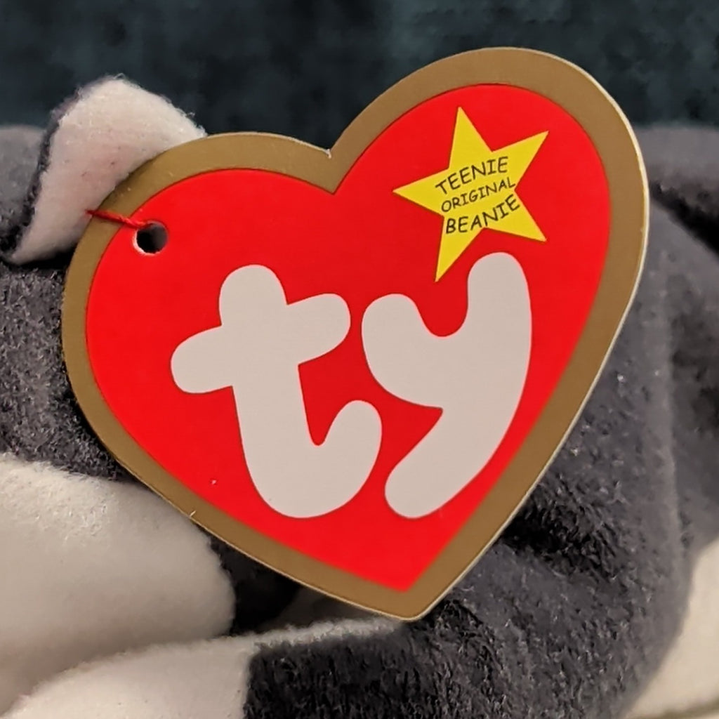 Ty Teenie Beanie Baby Nook the Husky 1999 McDonald's Plush Dog Grey White Tag