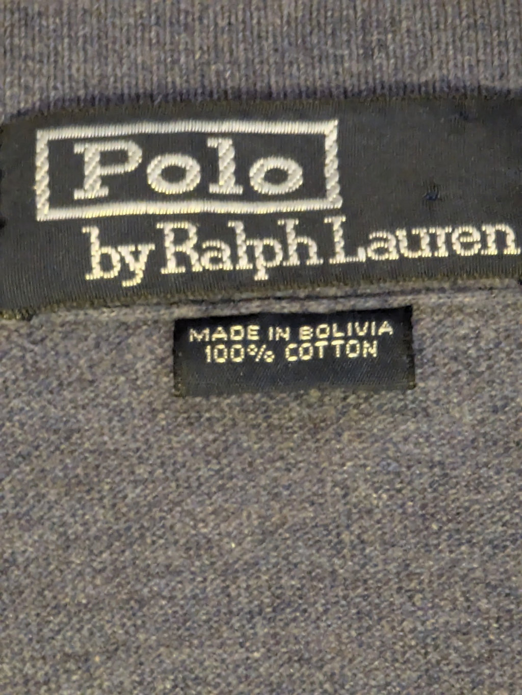 Vintage 90s Polo Ralph Lauren Shirt Men's Large Gray Red Pony Logo Cotton