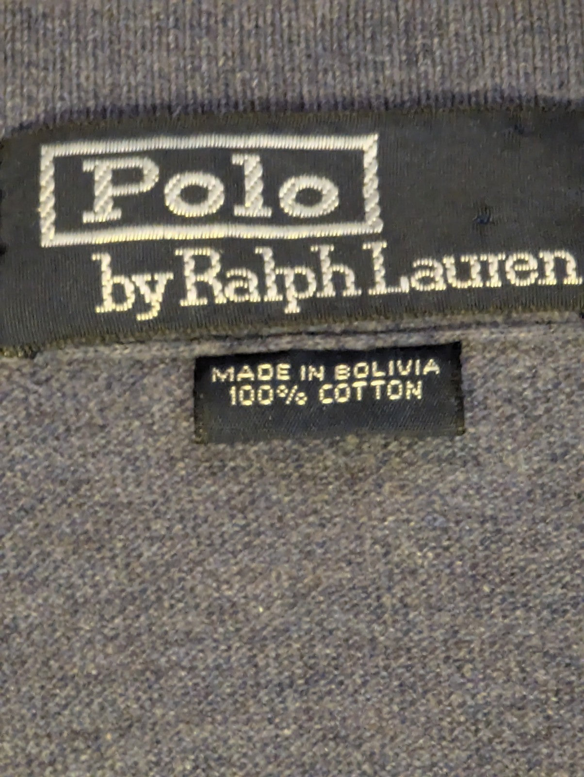 Vintage 90s Polo Ralph Lauren Shirt Men's Large Gray Red Pony Logo Cotton