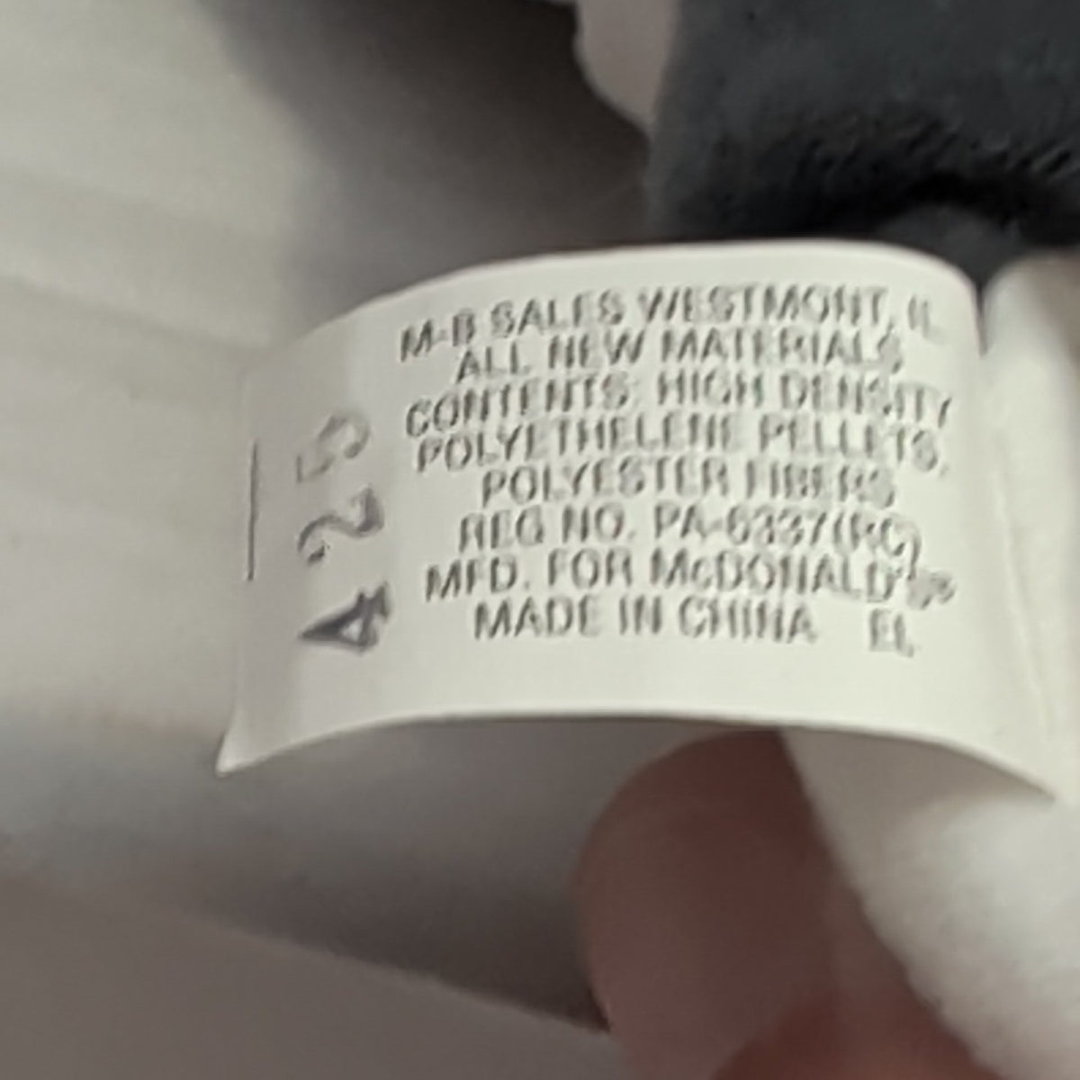 Ty Teenie Beanie Baby Nook the Husky 1999 McDonald's Plush Dog Grey White Tag