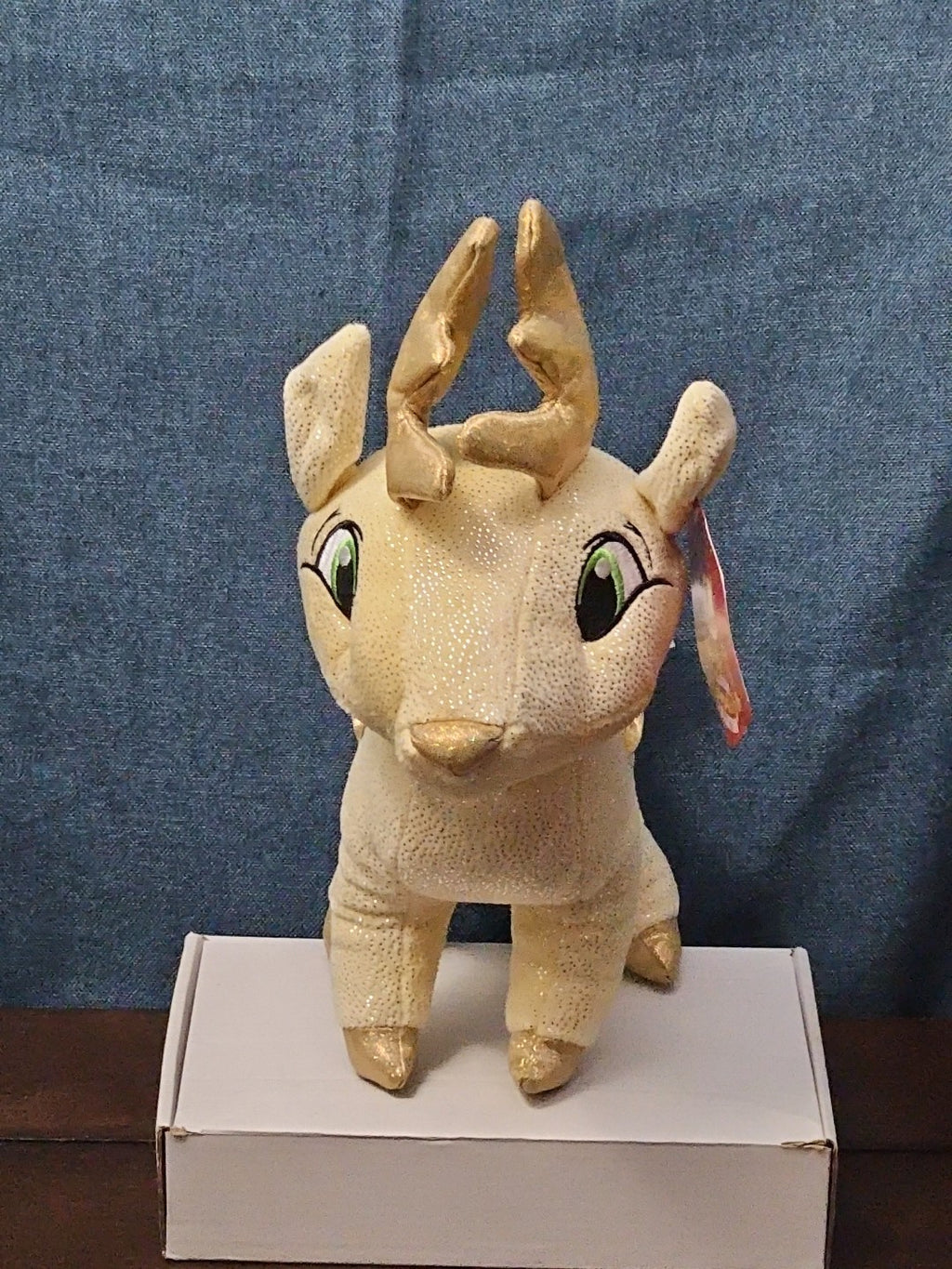 Sugar Loaf Santa’s Classic Reindeer | DASHER White Gold Sparkle Plush | Rare