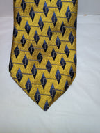 Vintage Edwards Michigan Silk Tie Gold Geometric Art Deco Men's Necktie 59"