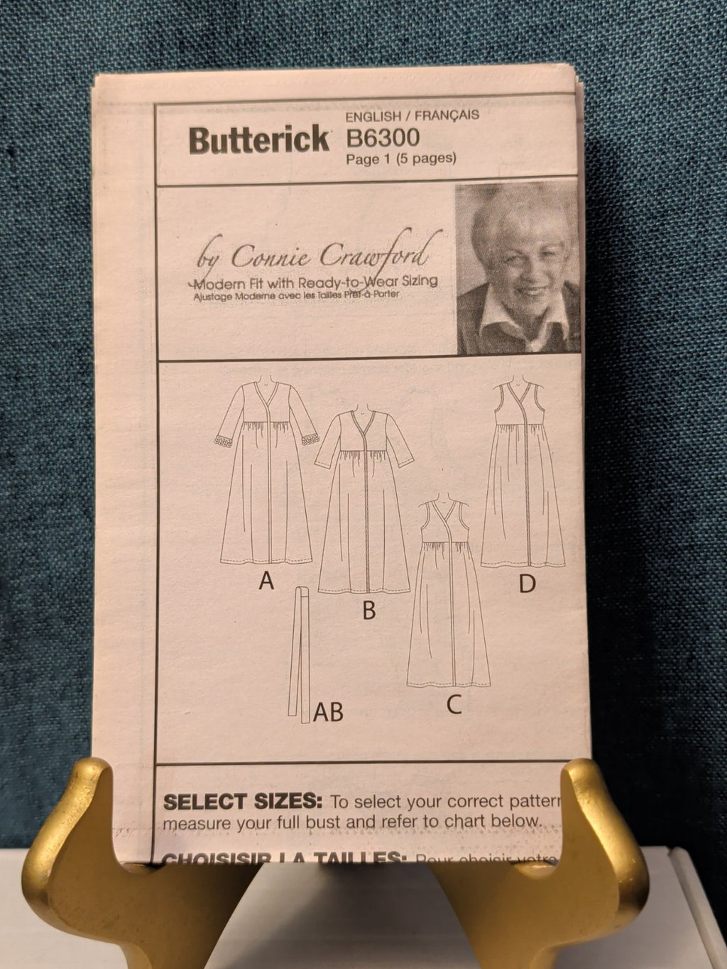 6300 BUTTERICK Connie Crawford - Modern Fit ROBE & NIGHTGOWN - Sz XS to XL