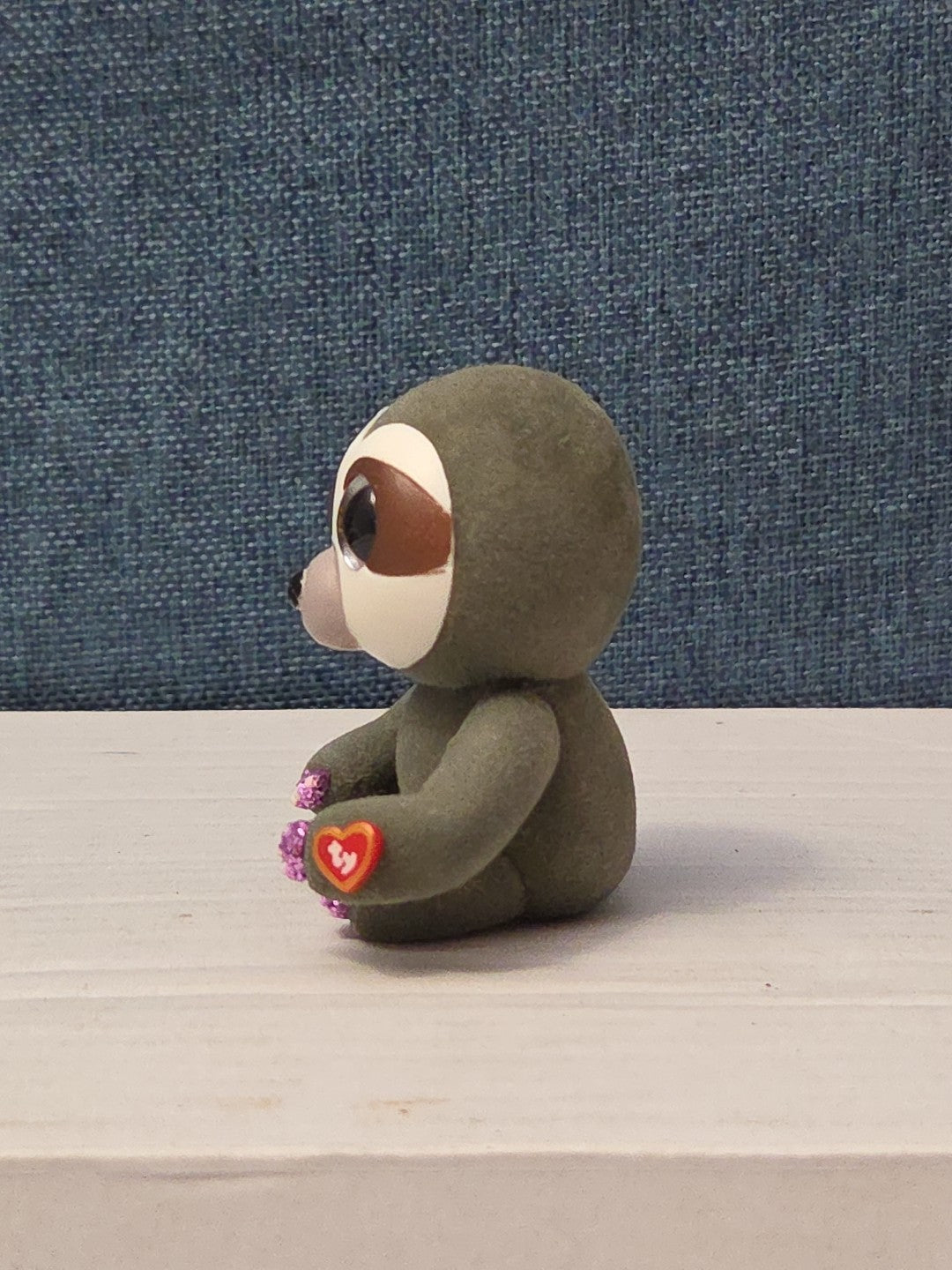 TY Mini Boos Series 4 Dangler The Sloth Figure | 2" Flocked Collectible | Glitte