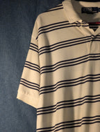 Vintage 90s Polo Ralph Lauren Shirt Men's Large Cream Navy Stripe 