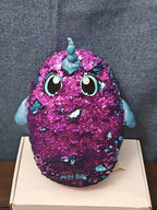 Shimmeez Arlo Narwhal Plush 11" | Reversible Sequin Blue to Purple | Sensory
