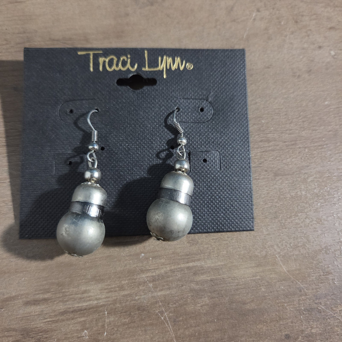 Traci Lynn Parachute Drop Earrings Silver Tone Brushed Dangle