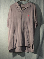 Vintage 90s Polo Ralph Lauren Shirt Men's Large Gray Red Pony Logo Cotton