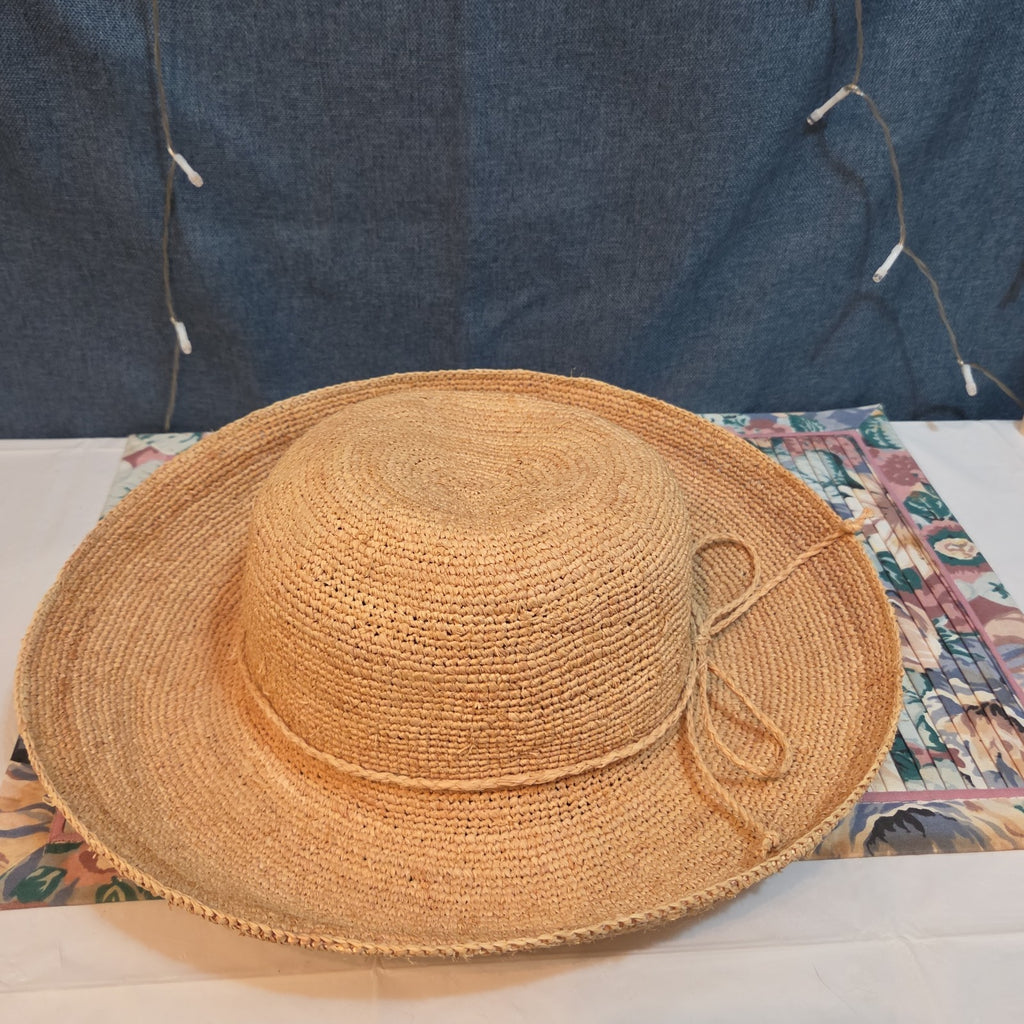 Scala 100% Raffia Wide Brim Sun Hat Natural Straw Summer Beach