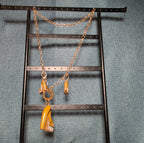 High Heel Shoe Pendant Necklace Gold Tone Rhinestone Y2K