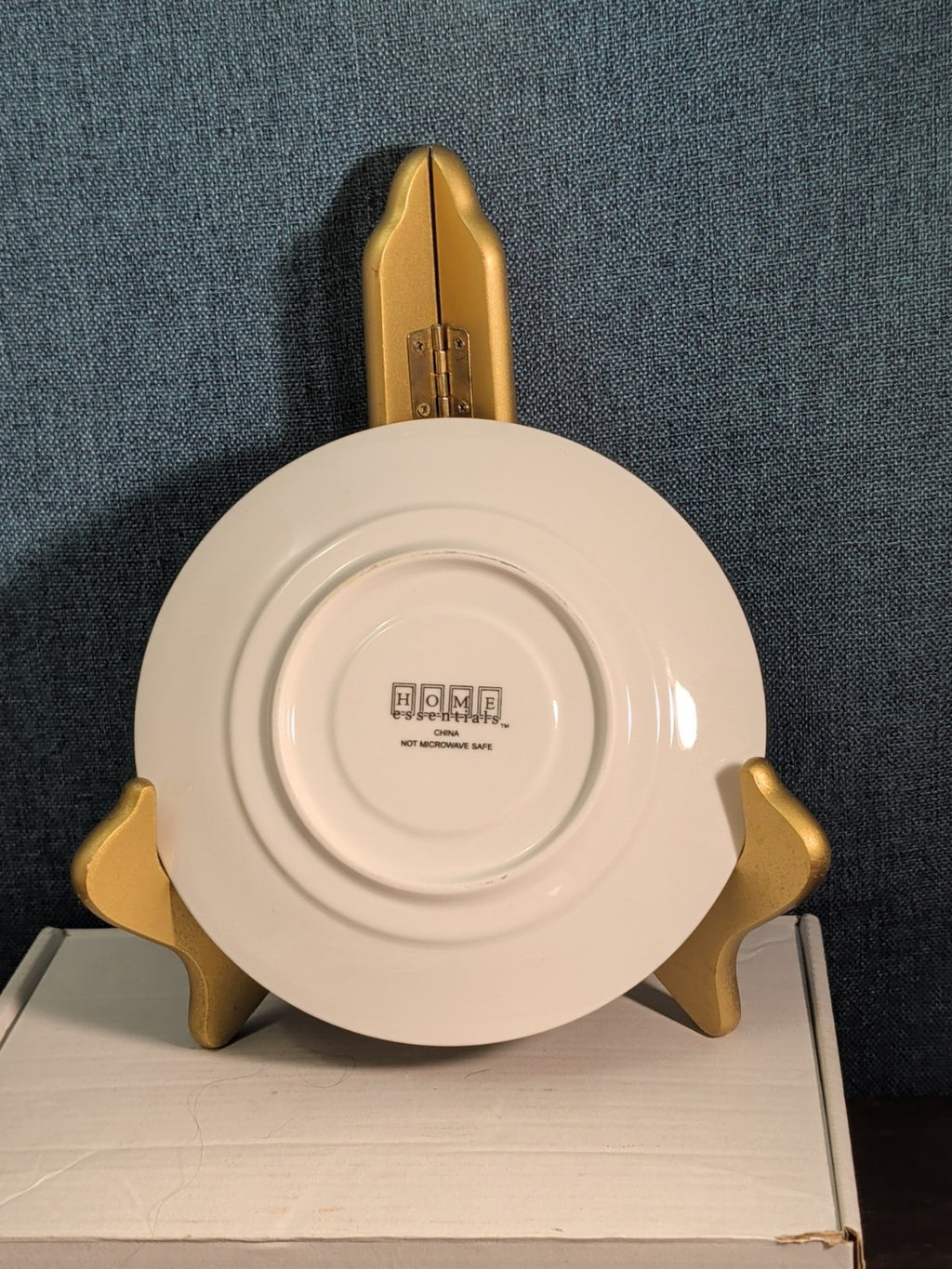 Home Essentials China Saucer Plate White with Gold Rim Individual Replacement