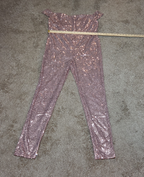 Rose Gold Sequin Off Shoulder Party Jumpsuit Romper  XL