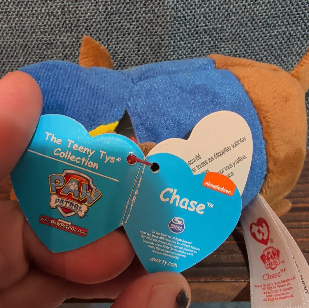 TY Teeny Tys Paw Patrol Chase 4" Stackable Plush Police Pup