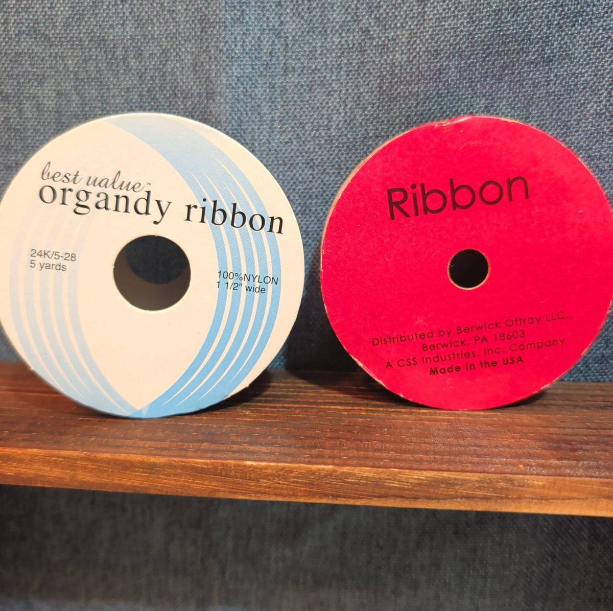 Offray Ribbon Lot 2 Pink Organdy Metallic Magenta Craft Destash