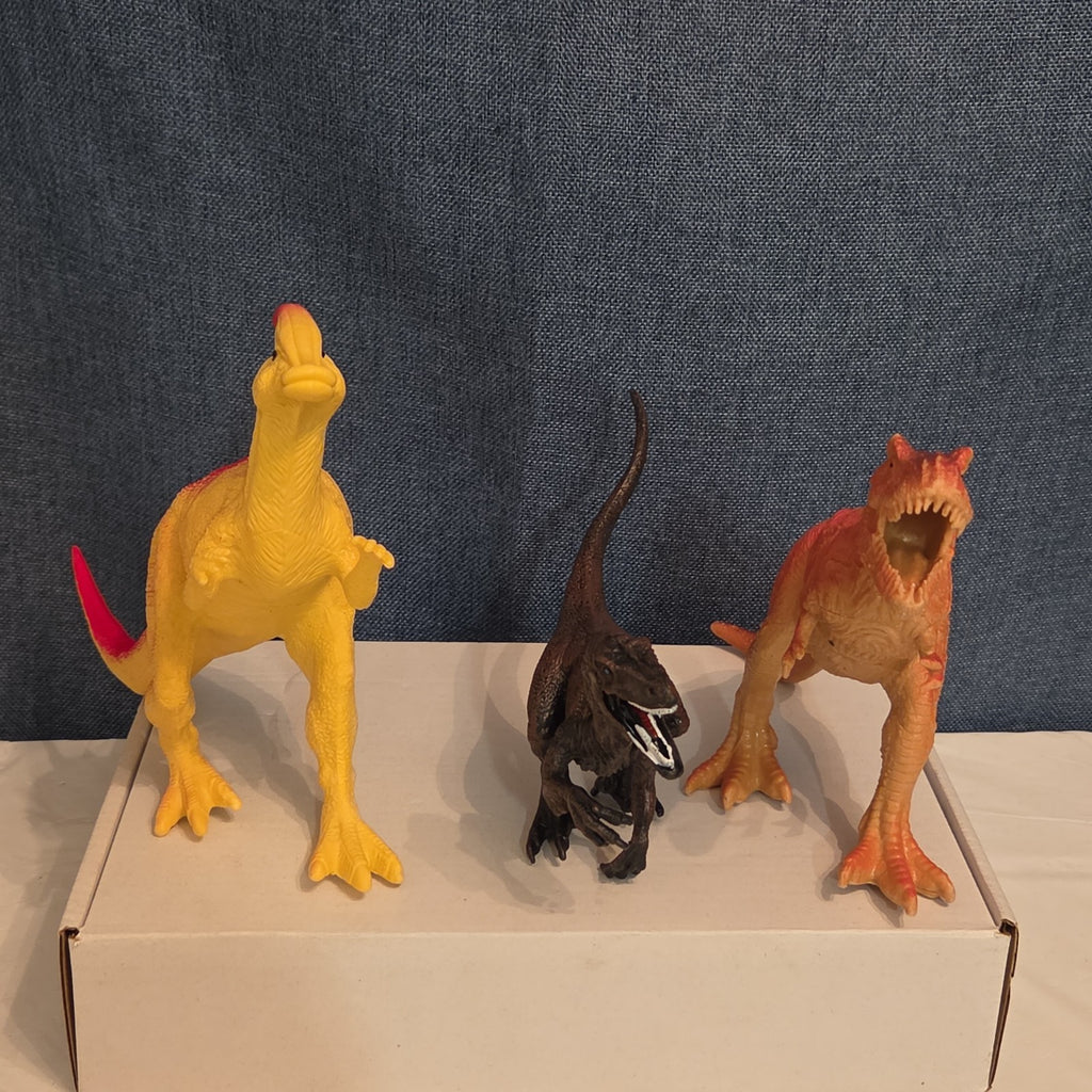 Dinosaur Toy Figures Lot of 6 T-Rex Triceratops Stegosaurus