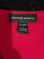 Spenser Jeremy Knit Skirt Set Large L Red Black Faux Wrap Sweater 2 Piece Vtg