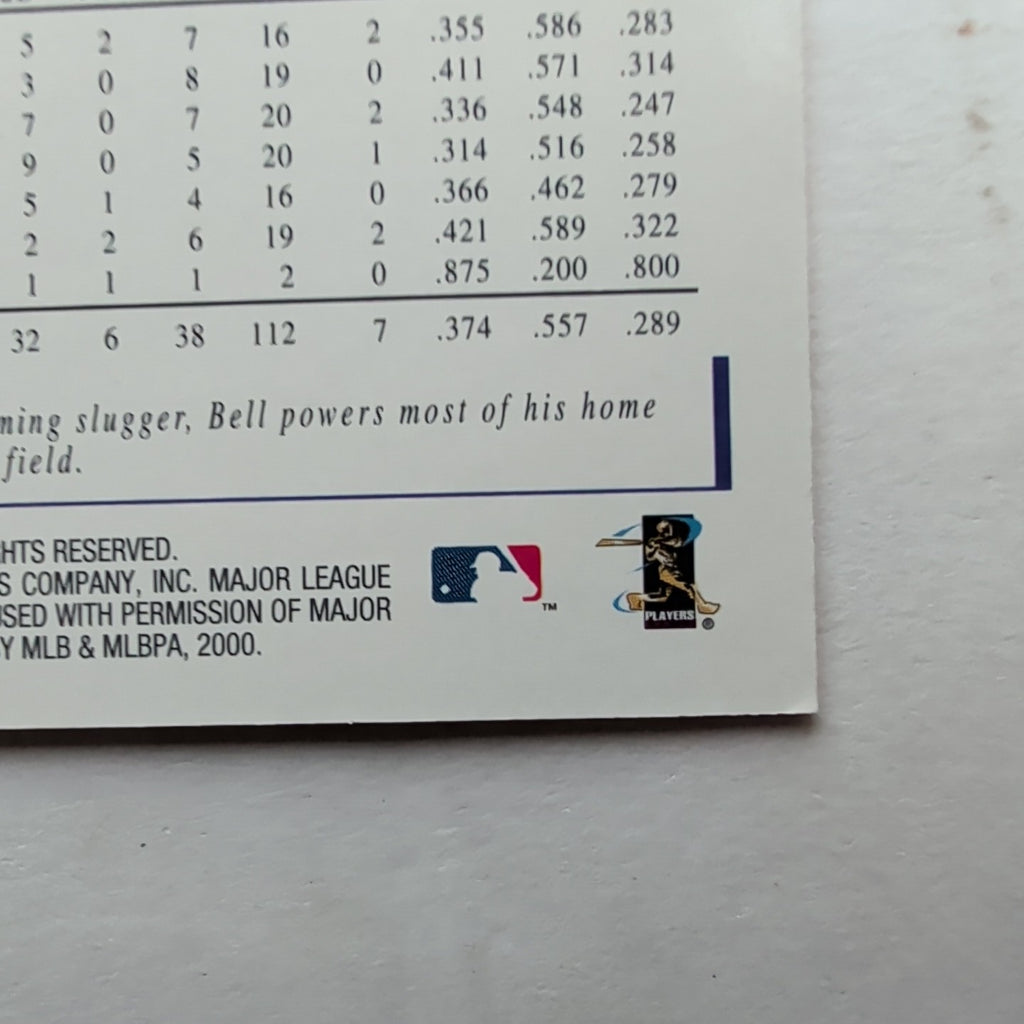 2000 Topps Gallery Jay Bell #3 Arizona Diamondbacks MLB Canvas Base Card