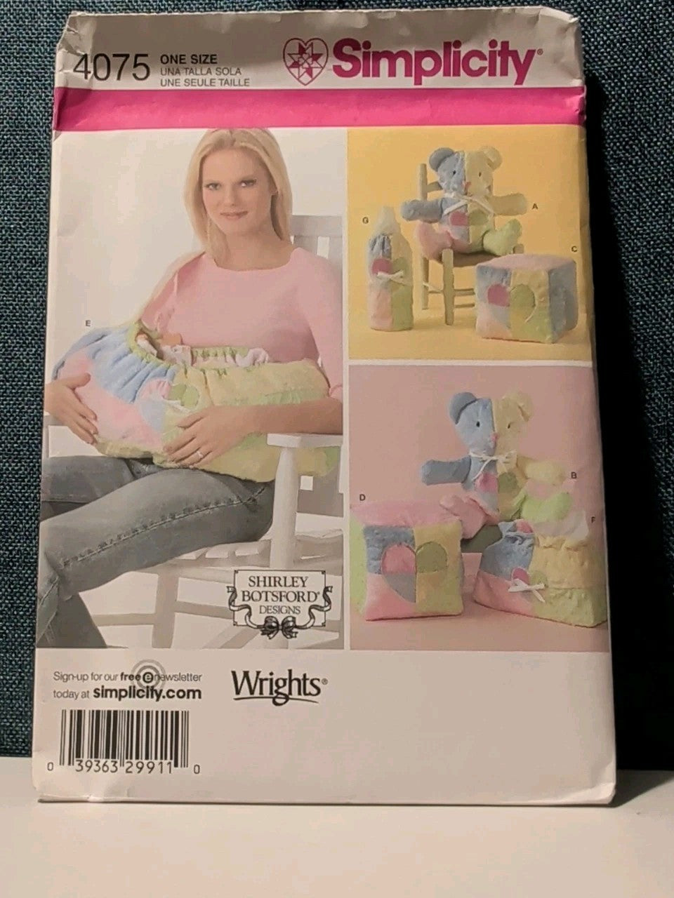 Simplicity 4075 Shirley Botsford Baby Accessories Pattern 2006 Diaper Bag UNCUT