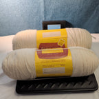 Vintage Care-Free Yarn 4-Ply Worsted Off White Lot 2 Skeins 18oz Total NOS Orlon
