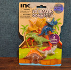 Inc 3D Dinosaur Erasers Set 5-Pack Latex-Free Kids