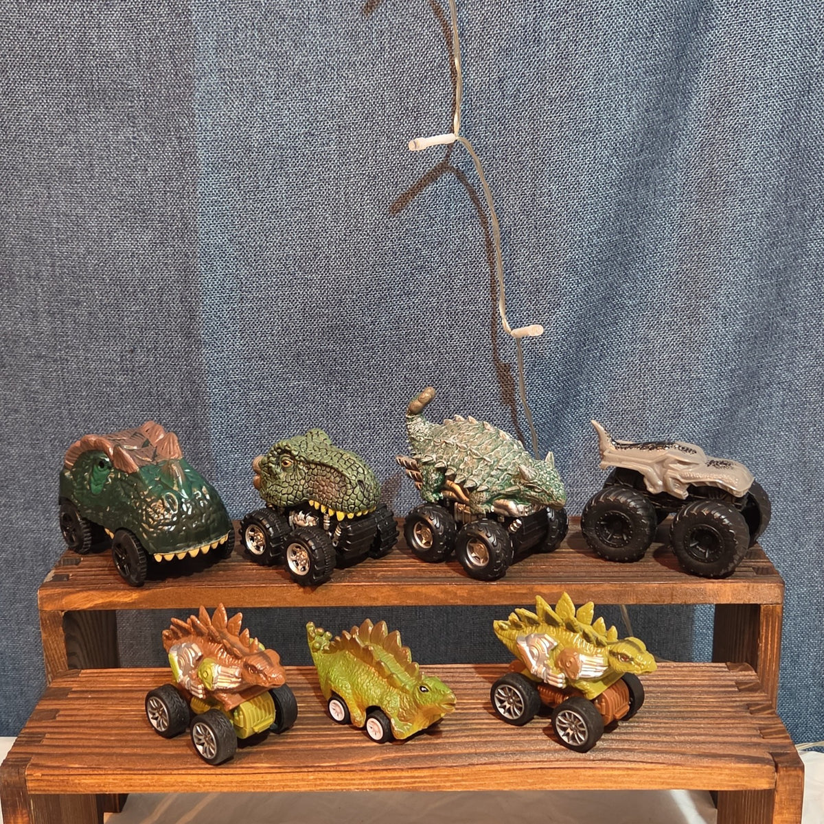 Lot Of 7 Dinosaur Monster Trucks, Vehicles Plastic