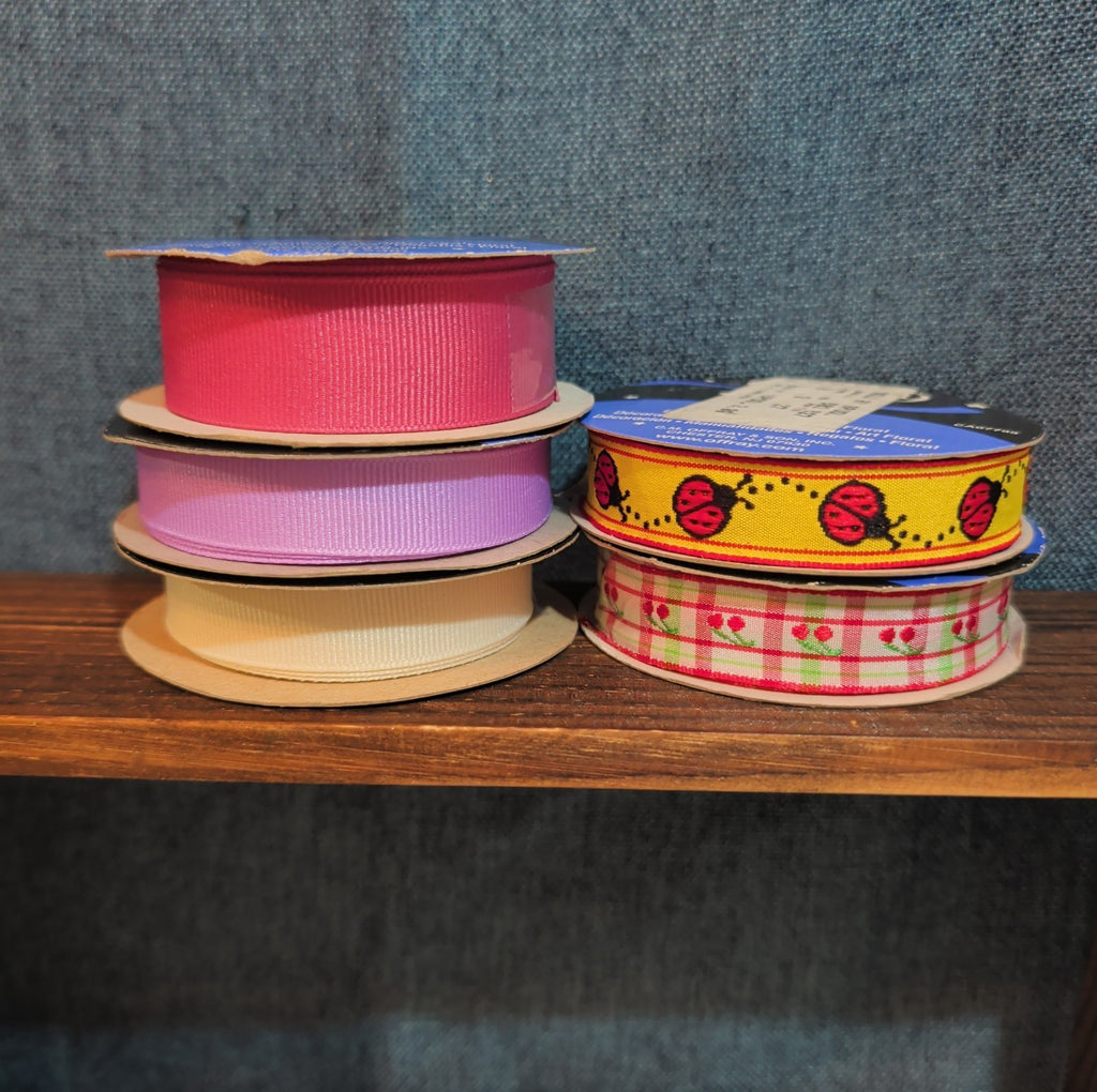 Offray Ribbon Lot 5 Ladybug Cherry Solid Spring Craft Destash