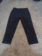 Zac & Rachel Pants 12 Black White Polka Dot Pull On Stretch