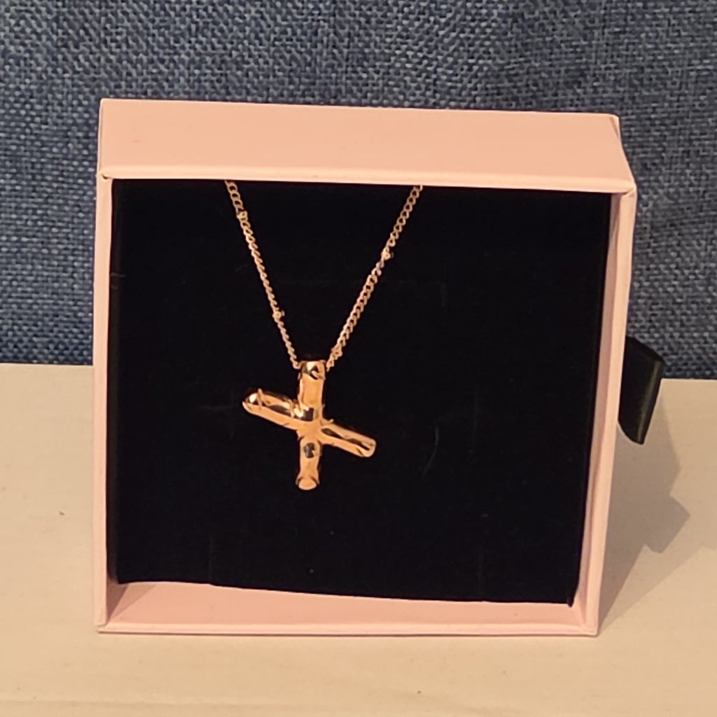 Pixie The Penguin Letter X Necklace Rose Gold Tone Puffy Coquette NIB