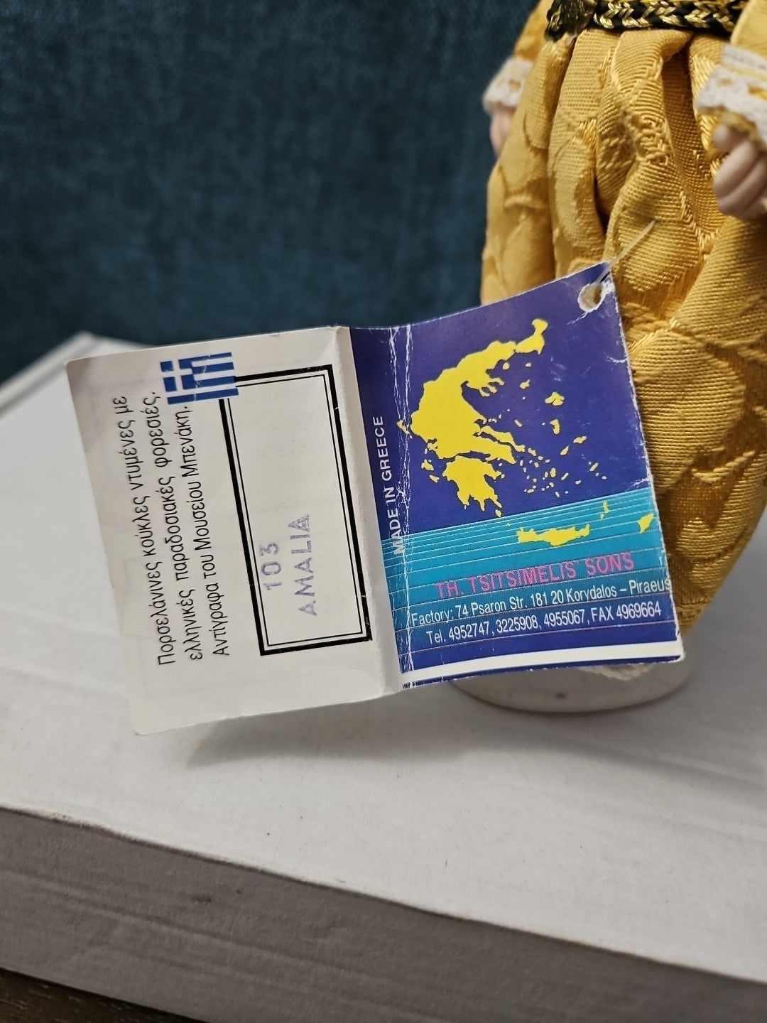 Vintage Evelt Themis Porcelain Doll | Handmade in Greece | Traditional Costume |