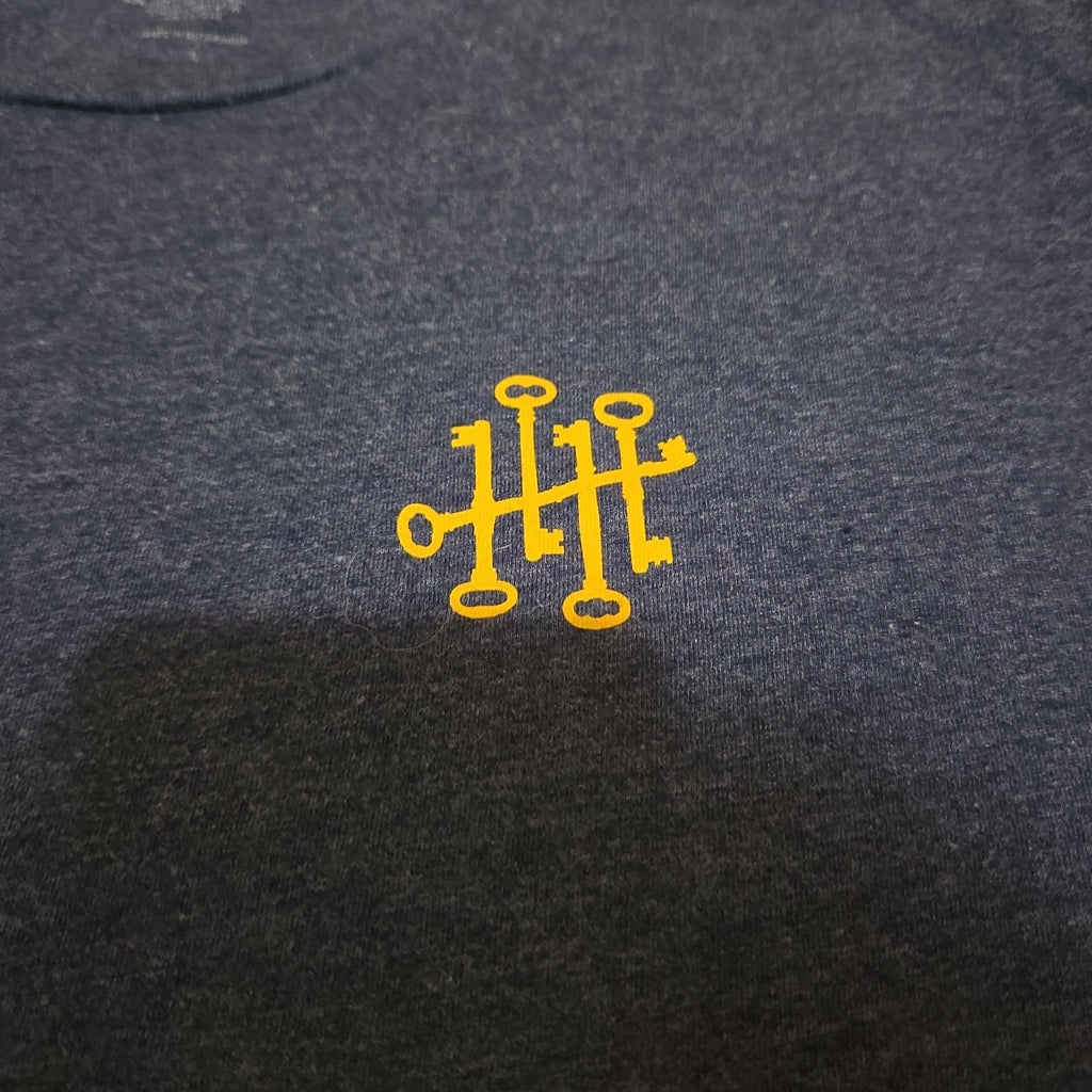 Diageo Tangerine Shirt Large Navy Blue Key Graphic Tee