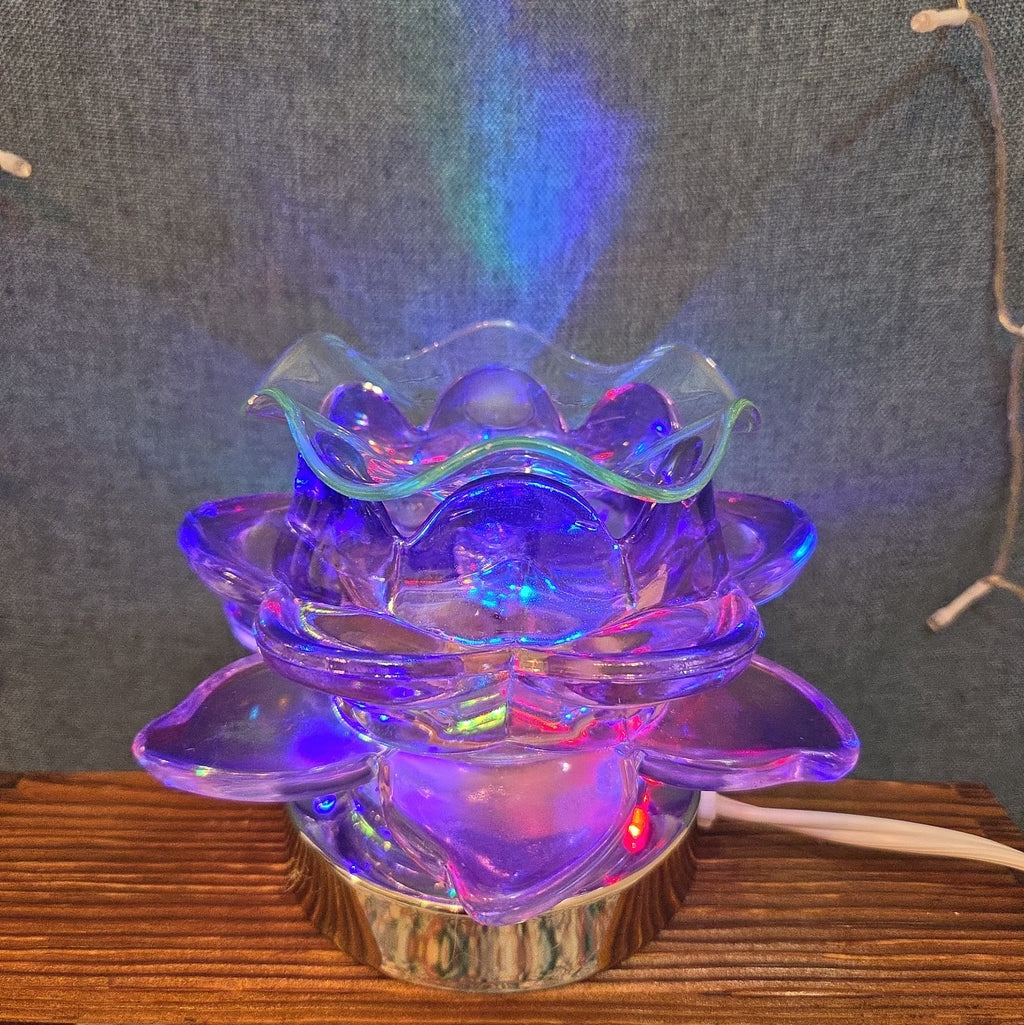 Flower Touch Lamp Glass Oil Warmer Multicolor