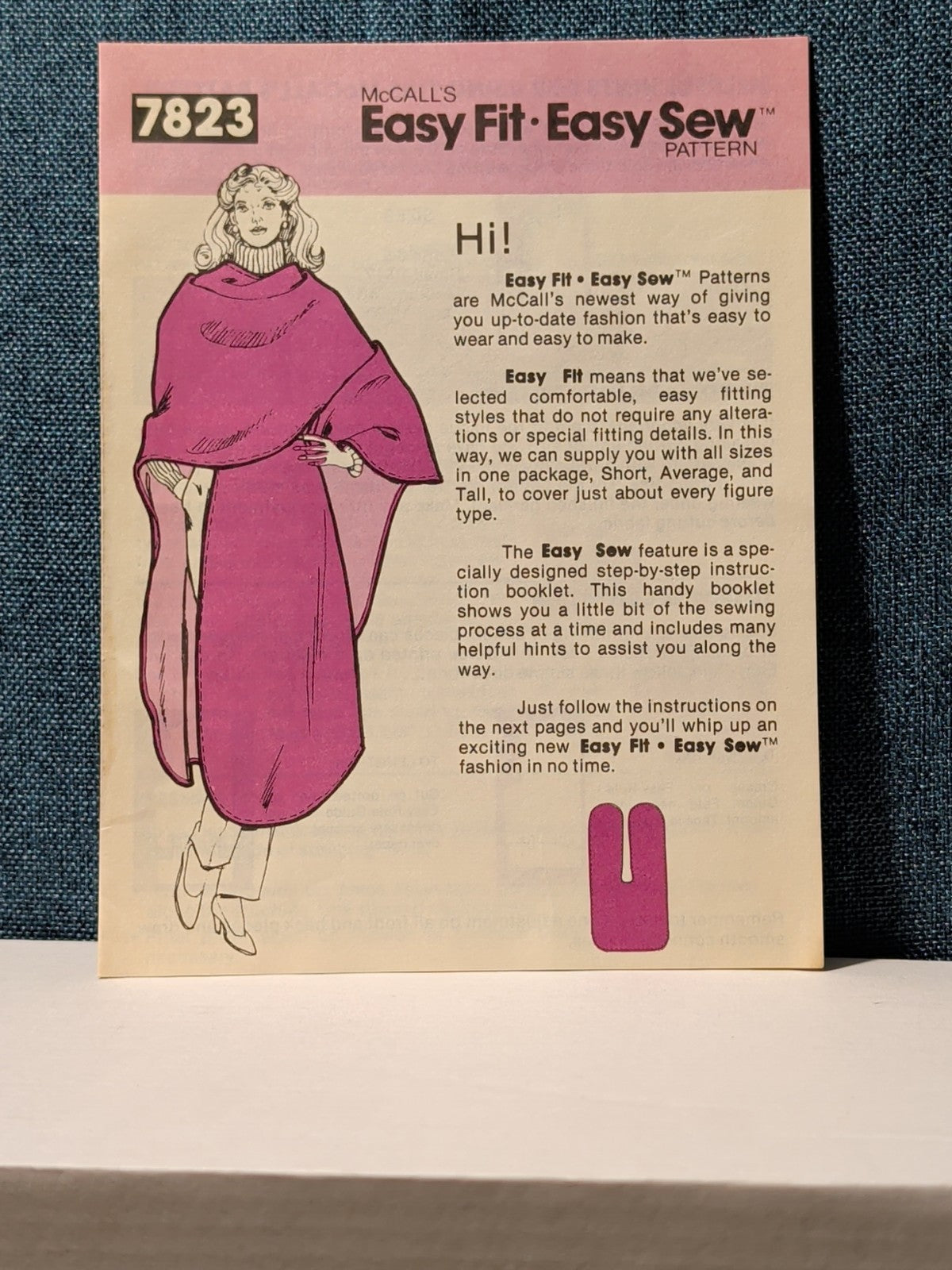 ​Vintage McCall's 7823 Sewing Pattern | Misses' Poncho Cape Wrap | Easy One Size