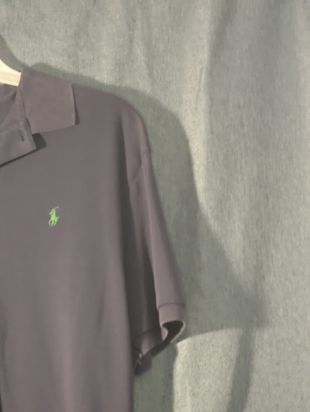 Vintage 90s Polo Ralph Lauren Shirt Men's L Navy Blue Green Pony Logo