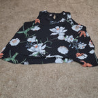 Simply Styled Sears Floral Sleeveless Blouse Tiered Top L