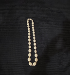 Vintage Cream Lucite Bead Necklace Graduated Flat Oval Disc Chain 32" No Clasp