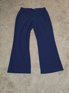 TravelSmith Pants Womens MP Navy Blue Wide Leg Stretch Travel Pull On Style 3212