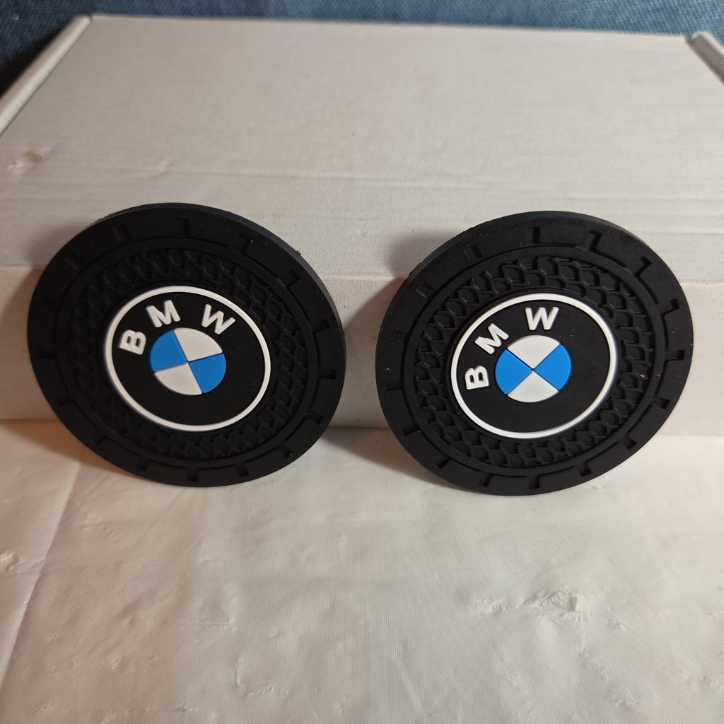 BMW Cup Holder Coasters Silicone Black Blue Auto Accessory