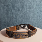Leather Hemp Tribal Wrap Bracelet