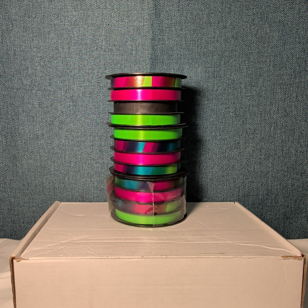 Mixed Ribbon Lot 11 Spools Satin Grosgrain Lace Wired Blue Green Yellow Fall