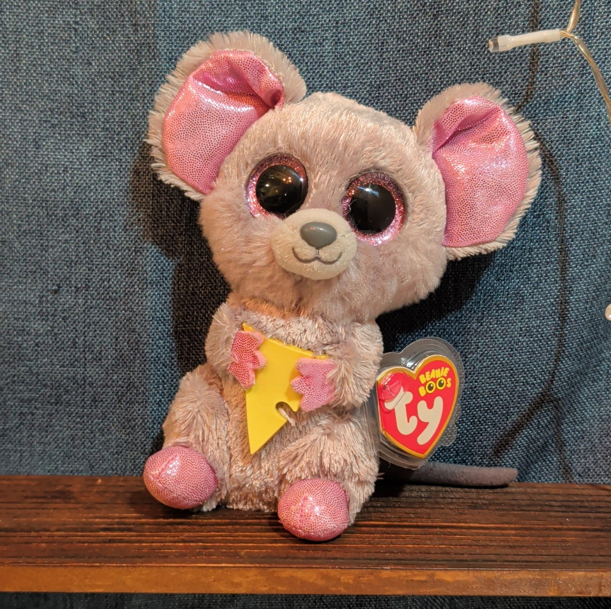 Ty Beanie Boos Squeaker Mouse 6" Plush Sparkle Cheese Kidcore
