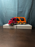 Big Toddler Semi Truck Car Hauler Toy Vehicle Lights & Sounds Transport Trailer