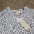 Grand & Greene Blouse Womens XL Speckled Print V-Neck Long Sleeve NWT Shirt