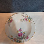 Noritake Peony 5053 China 7.5" Soup Bowl Floral Gold Rim Vintage