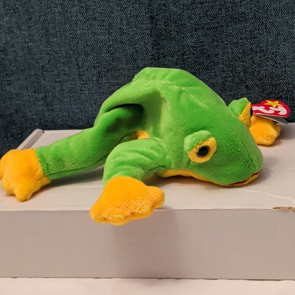 TY Beanie Baby SMOOCHY the Frog 1997 | MWMT Mint Tags | Retired Felt Mouth