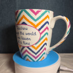 Mud Pie Francesca's Teacher Quote Mug Colorful Chevron 2012