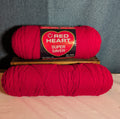 Red Heart Super Saver Cherry Red Yarn Lot 2 Skeins Worsted E300 New & Used