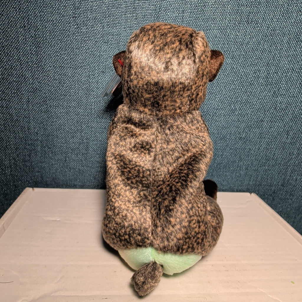 Cheeks Ty Beanie Baby 1999 Retired Baboon Monkey with Tag Protector NEW